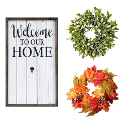 Kirklands Home Wall Quotes & Signs|Welcome Interchangeable Wreath Wall Plaque