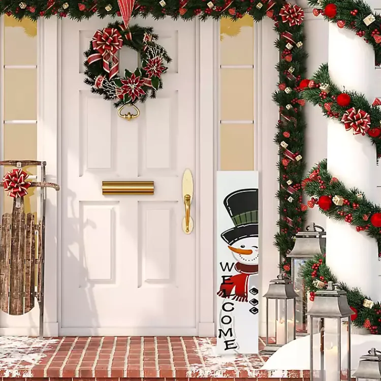 Hot Welcome Snowman Christmas Porch Board Outdoor Christmas Decorations