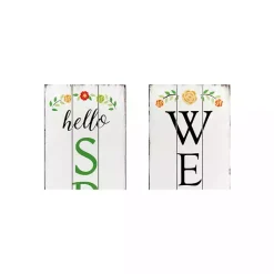 Kirklands Home Outdoor Wall Decor|Welcome Spring Double Sided Porch Sign