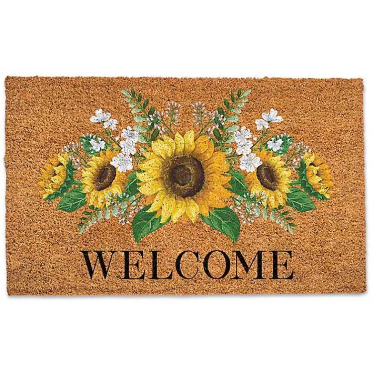 Kirklands Home Doormats|Welcome Sunflower Mix Doormat