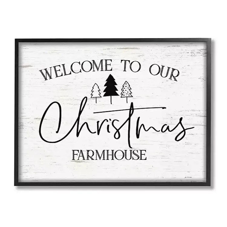 Discount Welcome to Our Christmas Farmhouse Wall Plaque Christmas Art & Wall Decor