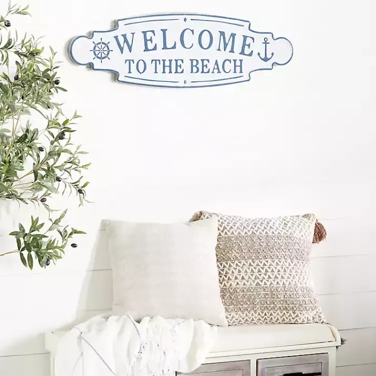 Kirklands Home Wall Quotes & Signs|Welcome To The Beach Metal Wall Plaque
