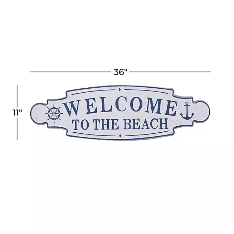 Kirklands Home Wall Quotes & Signs|Welcome To The Beach Metal Wall Plaque