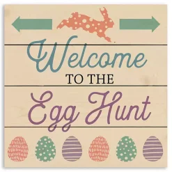 Clearance Welcome to the Egg Hunt Wood Wall Plaque Easter Decorations