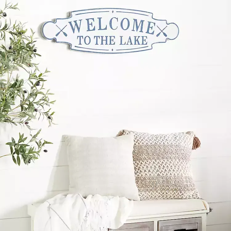 Kirklands Home Wall Quotes & Signs|Welcome To The Lake Metal Wall Plaque