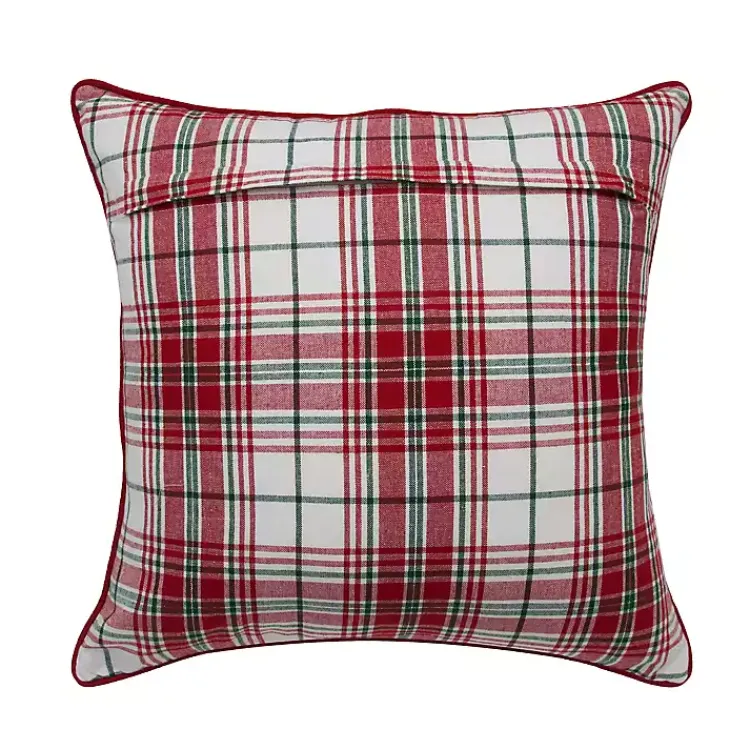 Clearance Welcome to the North Pole Plaid Pillow Christmas Pillows