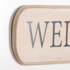 Kirklands Home Wall Quotes & Signs|Welcome Twisted Edge Wood Wall Plaque Tan