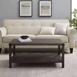 Kirklands Home Coffee Tables|Wenge Sable Gray X-Frame Coffee Table
