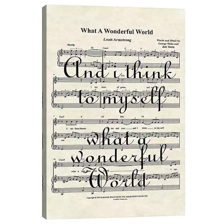 Kirklands Home Wall Quotes & Signs|What A Wonderful World II Canvas Art Print