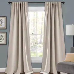 Kirklands Home Curtains & Drapes|Wheat Back Tab Blackout Curtain Panel Set, 84 in. Tan