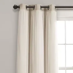 Kirklands Home Curtains & Drapes|Wheat Curtain Panel Set with Overlay, 108 in. Ivory