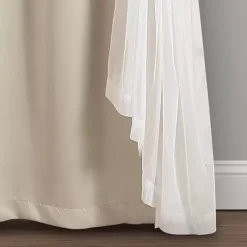 Kirklands Home Curtains & Drapes|Wheat Curtain Panel Set with Overlay, 108 in. Ivory