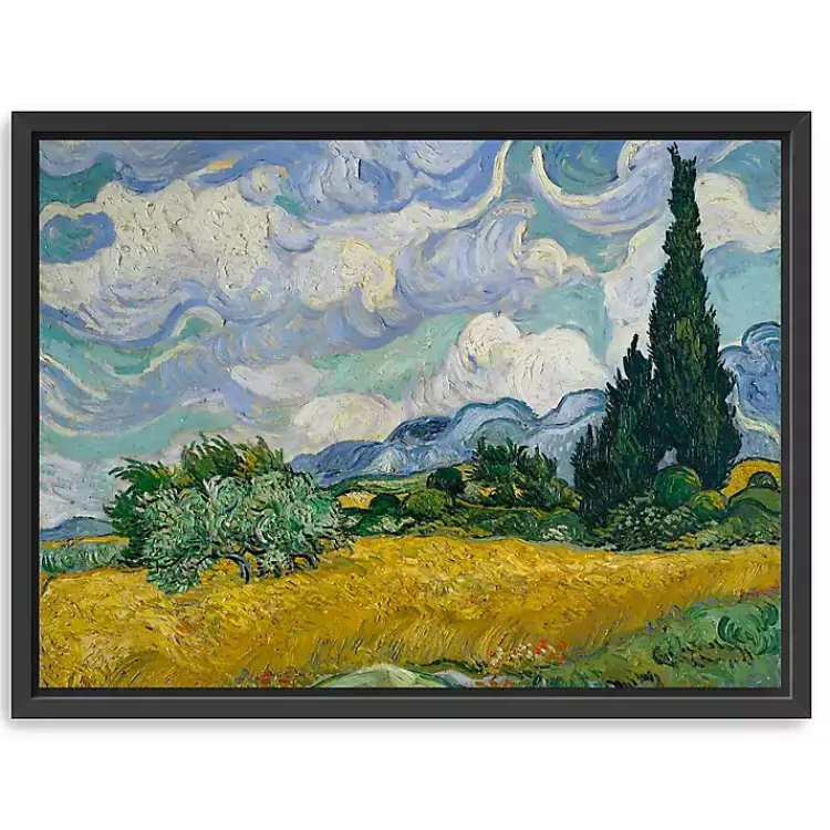 Kirklands Home Canvas Art|Wheat Field with Cypresses Canvas Print, 26x20 in.