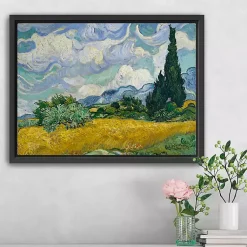 Kirklands Home Canvas Art|Wheat Field with Cypresses Canvas Print, 26x20 in.