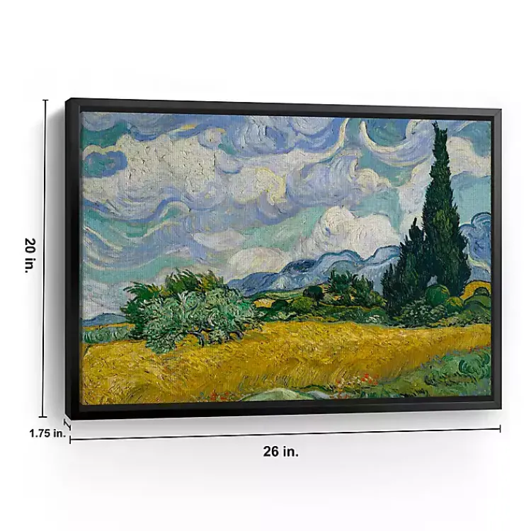 Kirklands Home Canvas Art|Wheat Field with Cypresses Canvas Print, 26x20 in.