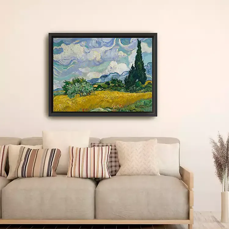Kirklands Home Canvas Art|Wheat Field with Cypresses Canvas Print, 42x32 in.