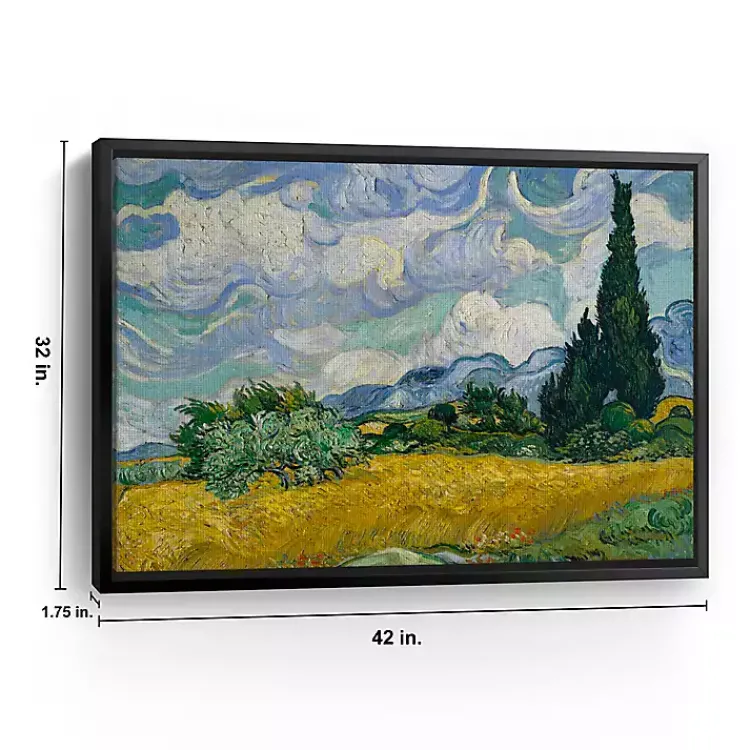 Kirklands Home Canvas Art|Wheat Field with Cypresses Canvas Print, 42x32 in.