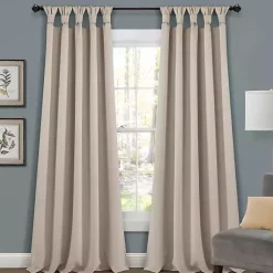 Kirklands Home Curtains & Drapes|Wheat Knotted Curtain Panel Set, 84 in. Tan