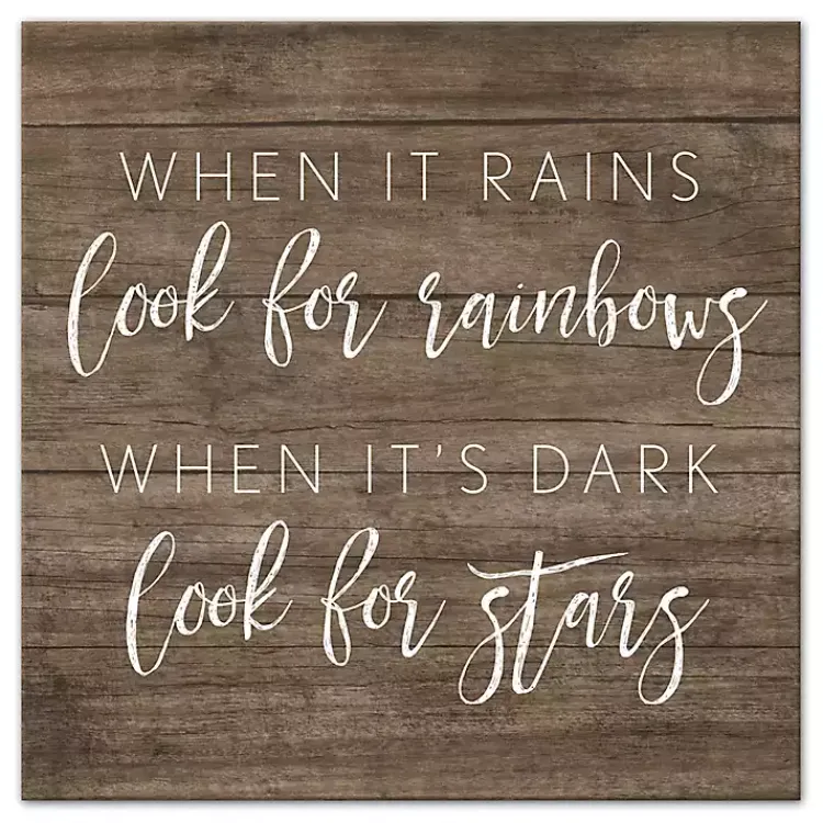 Kirklands Home Wall Quotes & Signs|When It Rains Look For Rainbows Canvas Art Print Brown