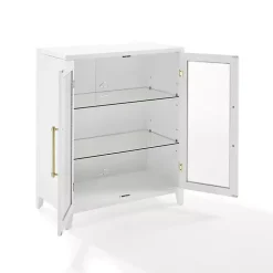 Kirklands Home Cabinets & Sideboards|& Gold Glass Door Storage Cabinet White