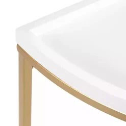 Kirklands Home Accent & End Tables|& Gold Half Moon Dorrah Accent Table White