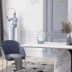 Best White & Turquoise Ceramic Cut-Out Vase, 14 in. Vases