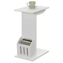 Kirklands Home Accent & End Tables|Accent Table with Magazine Holder White
