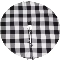 Outlet White and Black Buffalo Check Tree Skirt, 72 in. Christmas Tree Skirts & Collars