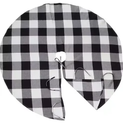 Outlet White and Black Buffalo Check Tree Skirt, 72 in. Christmas Tree Skirts & Collars
