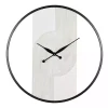 Kirklands Home Clocks|White and Black Carved Open Wall Clock
