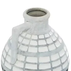 Discount White and Black Checkered Ceramic Vases, Set of 2 Vases