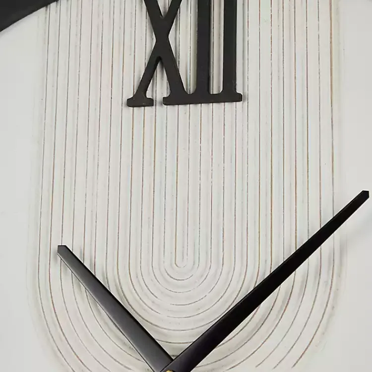 Kirklands Home Clocks|White and Black Modern Wall Clock