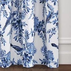 Kirklands Home Curtains & Drapes|White and Blue Grommet Curtain Panel Set, 84 in.