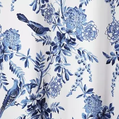 Kirklands Home Curtains & Drapes|White and Blue Grommet Curtain Panel Set, 84 in.