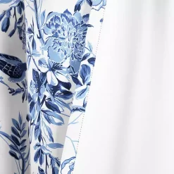 Kirklands Home Curtains & Drapes|White and Blue Grommet Curtain Panel Set, 84 in.