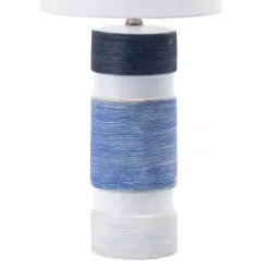 Kirklands Home Table Lamps|and Blue Large Stripe Table Lamp White