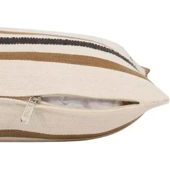 Hot White and Brown Striped Pillow Pillows