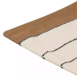 Hot White and Brown Striped Pillow Pillows