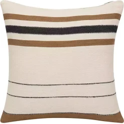 Hot White and Brown Striped Pillow Pillows