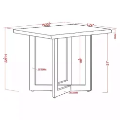 Kirklands Home Accent & End Tables|White and Dark Oak Wood Live Edge Accent Table Brown