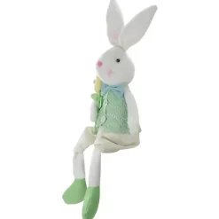 New White and Green Easter Bunny Plush Easter Decorations