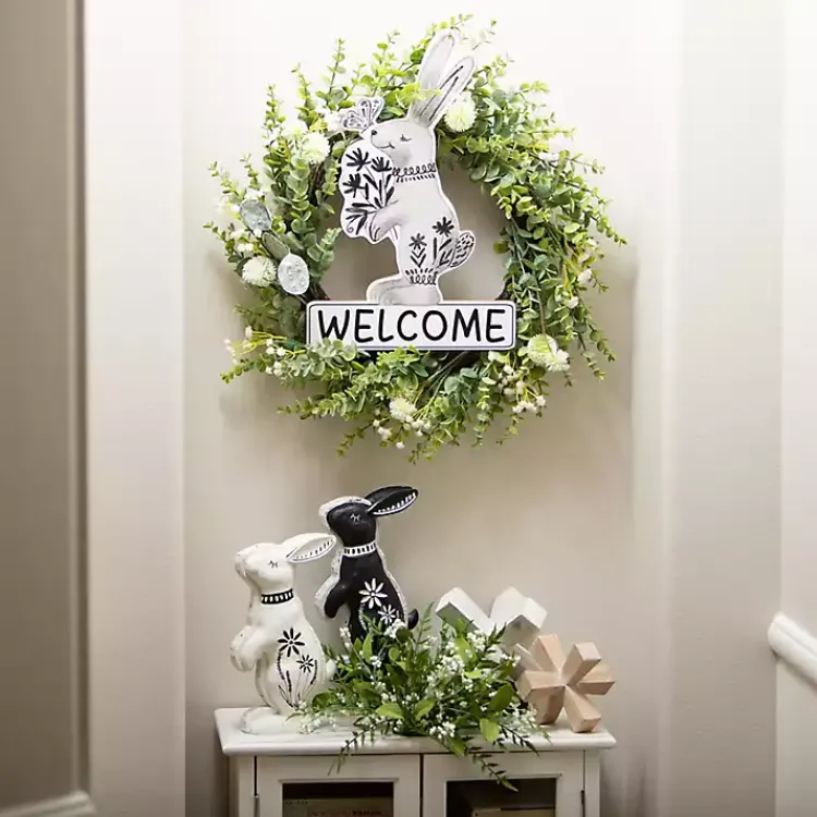 Hot White and Natural Wood Jack Sculptures, Set of 2 Statues & Figurines