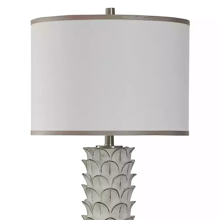 Kirklands Home Buffet Lamps|White and Silver Carved Tallulah Buffet Lamp