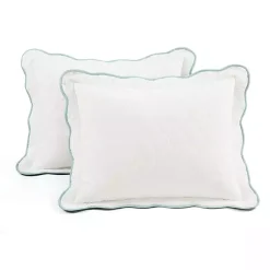 Kirklands Home Quilts|White and Teal Scallop 3-pc. King Quilt Set