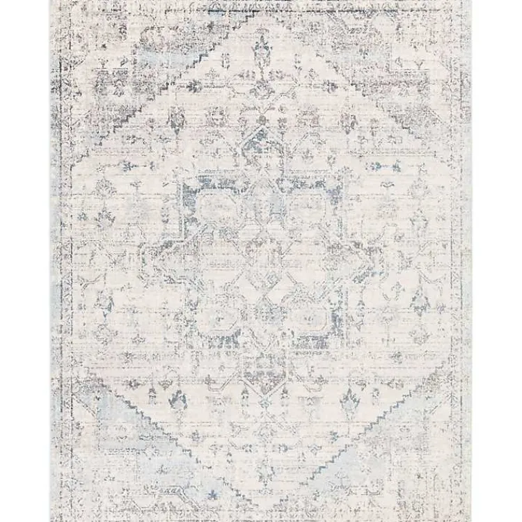 Kirklands Home Area Rugs|White Anita Distressed Area Rug, 7x10 Gray