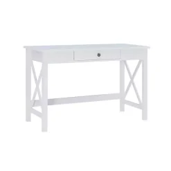 Kirklands Home Office Furniture|White Antique Pine X Frame Desk