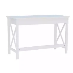 Kirklands Home Office Furniture|White Antique Pine X Frame Desk