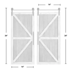 Kirklands Home Wall Plaques|White Barn Door Galvanized Wall Plaques, Set of 2 Gray