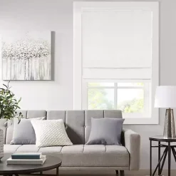 Kirklands Home Curtains & Drapes|Basketweave Cordless Roman Shade, 27 in. White