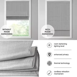 Kirklands Home Curtains & Drapes|Basketweave Cordless Roman Shade, 31 in. White
